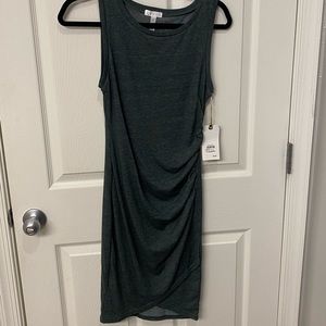 Leith cotton green bunched dress